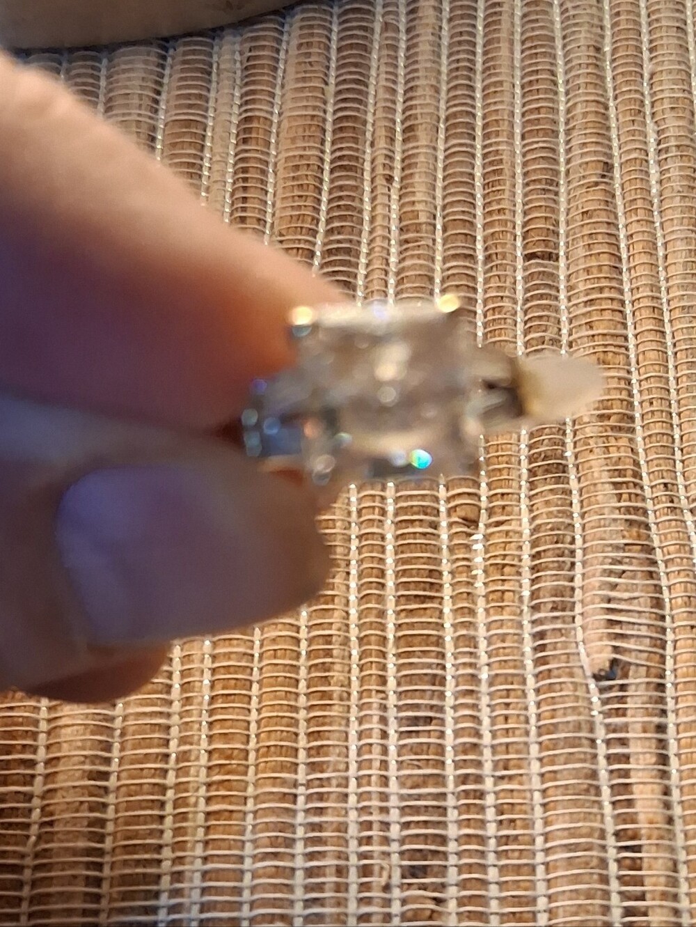 Vintage 1990's 14K Gold Square Cut Cubic Zirconia Statement Ring - Picture 10 of 11